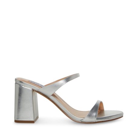 Silver Steve Madden Bridgette Women's Heels Sandals | PH 6049TJO